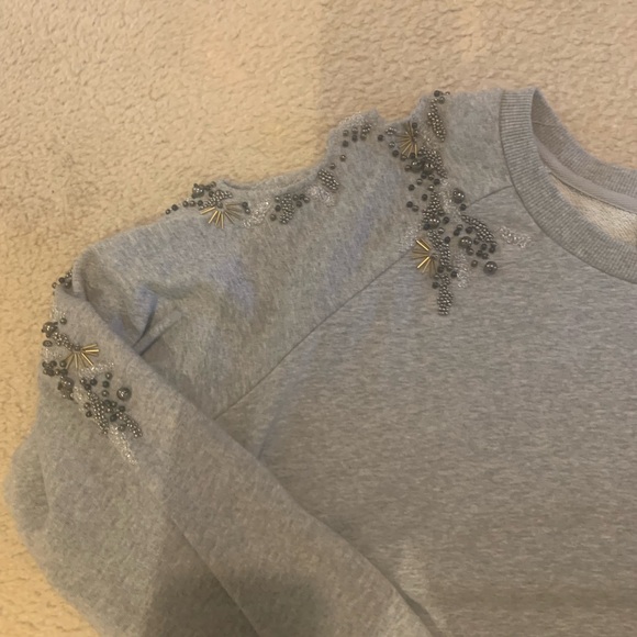 Anthropologie Cold Shoulder Sweatshirt w/Beading - Picture 2 of 4